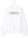 Alberta Ferretti Teen Love Is Love Sweatshirt In White