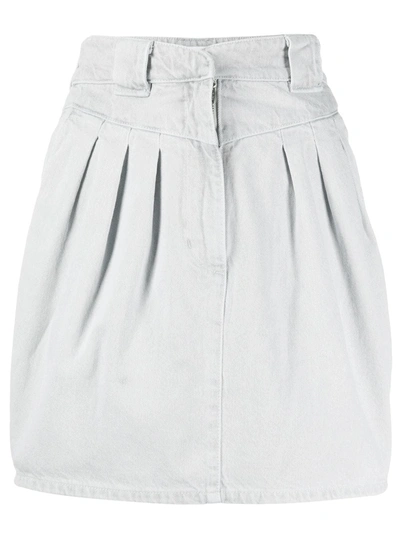 Iro Senti Pleated Denim Skirt In Grey