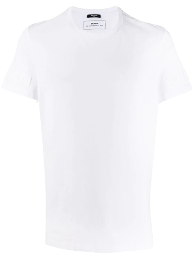 Balmain Logo Relief T-shirt In White