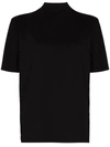 Les Tien Mockneck Short-sleeve T-shirt In Black