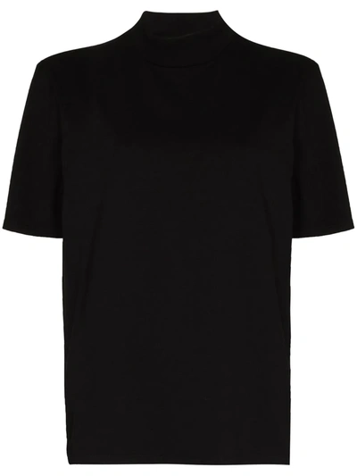 Les Tien Mockneck Short-sleeve T-shirt In Black