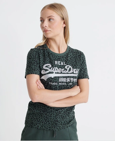 Superdry Vintage Logo Animal All Over Print T-shirt In Green