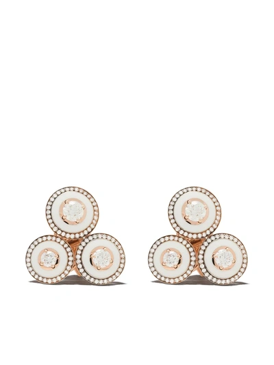 Selim Mouzannar 18kt Rose Gold Diamond Mina Earrings In Metallic