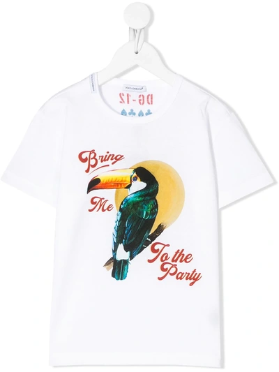 Dolce & Gabbana Kids' Dg-12 Print T-shirt In White