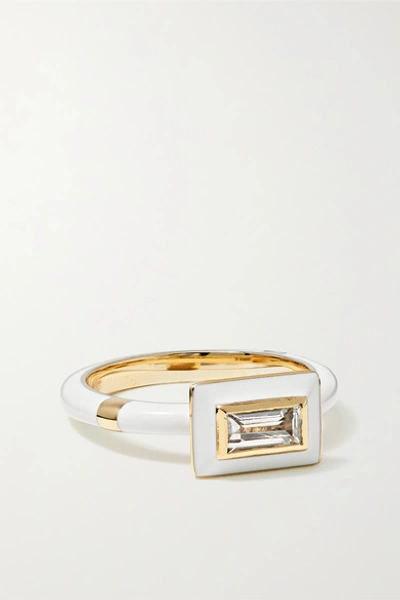 Alice Cicolini 14-karat Gold, Enamel And Sapphire Ring