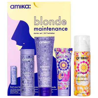 Amika Blonde Maintenance - Bust Your Brass Purple Haircare Starter Set