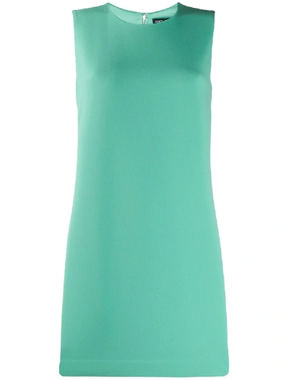 Dolce & Gabbana Rear Zip Sleeveless Dress In Verde Acqua