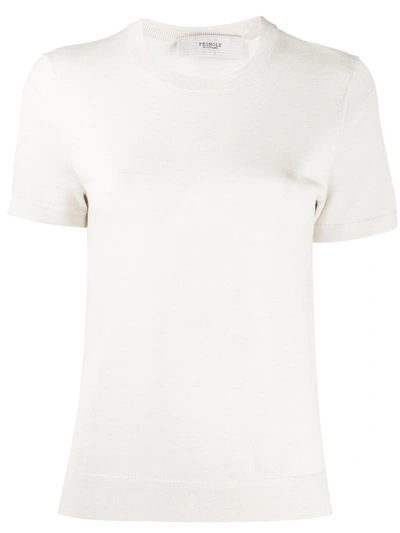 Pringle Of Scotland Short-sleeve Fitted T-shirt In Neutrals