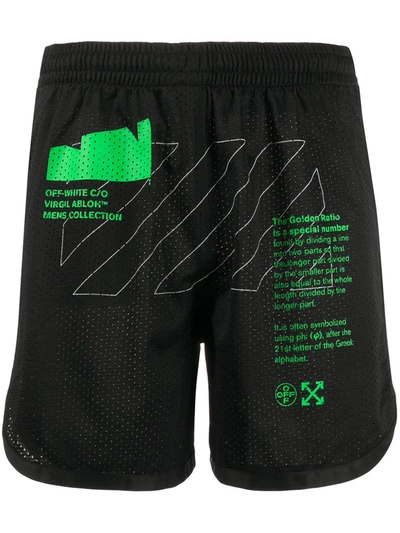 Off-white Graphic Print Shorts In Black