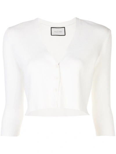 Alexis Petal Cropped Cardigan In White