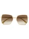 Jimmy Choo Alines Oversized-frame Sunglasses In Gold