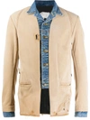 Greg Lauren Denim Hybrid Jacket In Neutrals