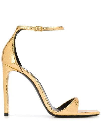 Saint Laurent Amber 110mm Sandals In Gold