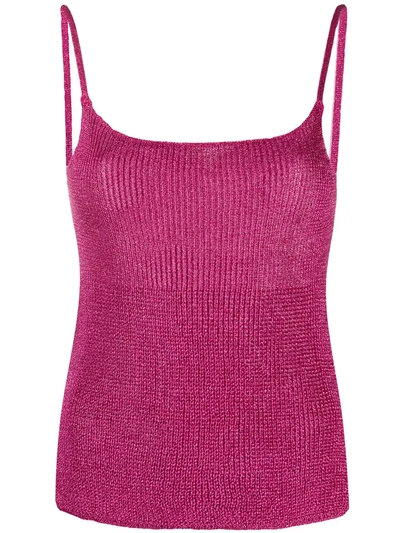 Laneus Fine Knit Tank Top In Pink