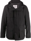 Woolrich Logo Embroidered Hooded Jacket In Black