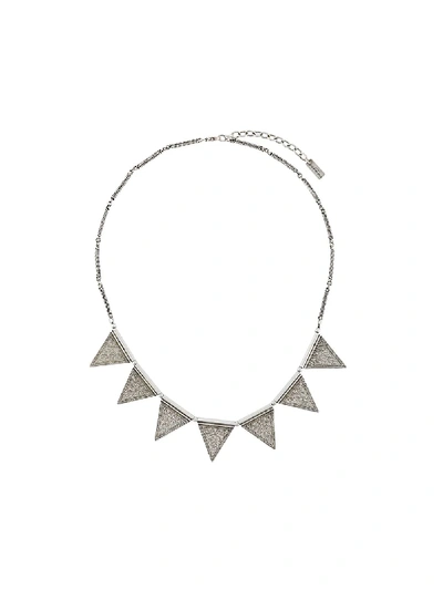 Saint Laurent Triangle-shaped Delicate-chain Necklace In Silver