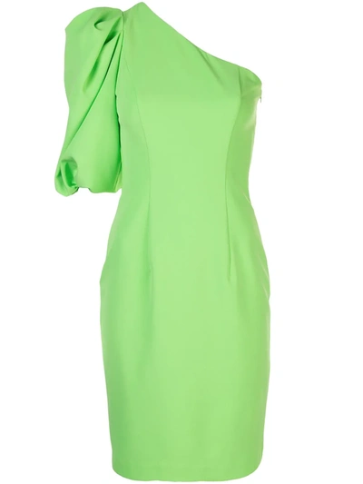 Black Halo One-shoulder Sheath Dress In Green