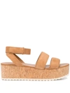 Vince 'jet' Plateau-pantoletten In Brown