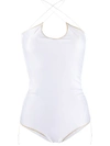 Oseree One-piece Basic Seam Swimsuit In White