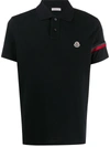 Moncler Logo-patch Armband Polo Shirt In Blue