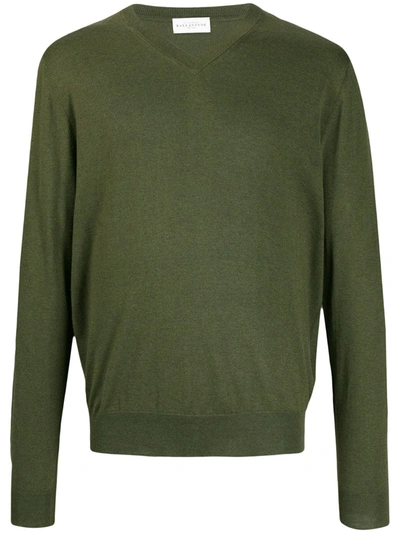 Ballantyne V-neck Lightweight Sweatshirt In Green