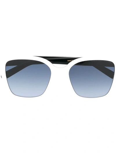 Marc Jacobs Rectangular Frame Sunglasses In White