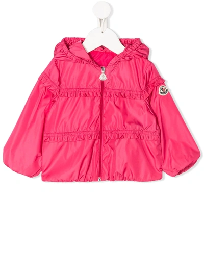 Moncler Babies' Logo Zipped Jacket In Pink