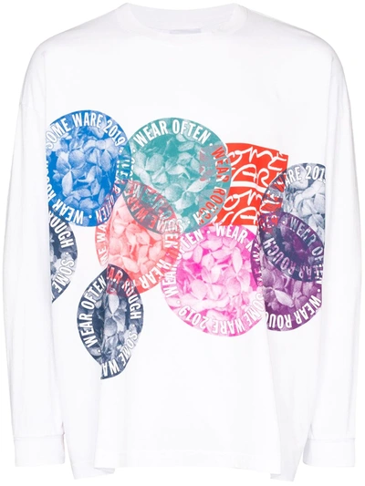 Some Ware Langarmshirt Mit Grafischem Print In White