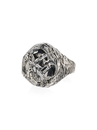 Lyly Erlandsson Sterling Silver Salvage Crystal Ring