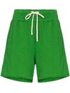Les Tien Cut-off Cotton Shorts In Green