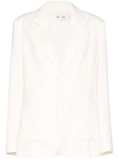 Xu Zhi Single-breasted Blazer In White