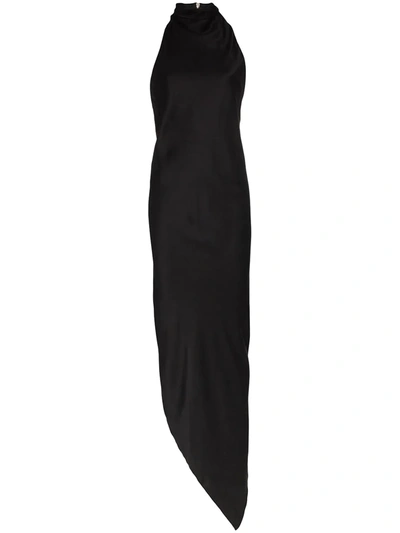 Rta Silk Halterneck Dress In Black