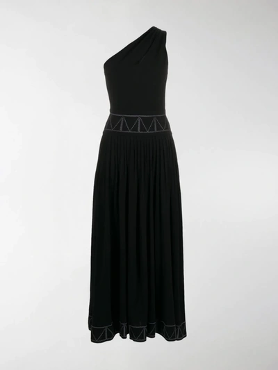 Alaïa Knitted One Shoulder Dress In Black