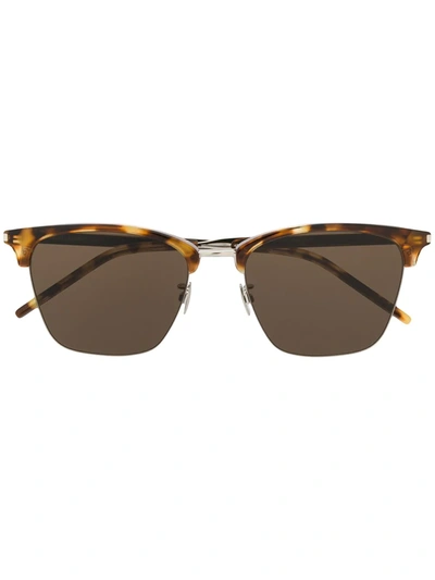 Saint Laurent Cat-eye Frame Sunglasses In Brown