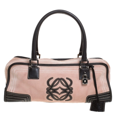 Pre-owned Loewe Pink/brown Leather Amazona Bag