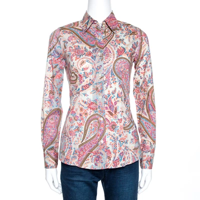Pre-owned Etro Multicolor Paisley Print Stretch Cotton Shirt S