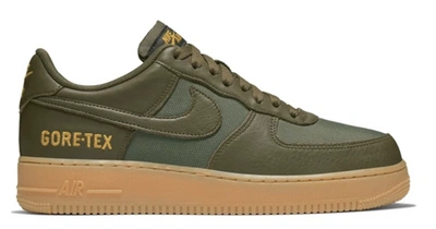 Pre-owned Nike  Air Force One Low Gore-tex Medium Olive In Medium Olive/sequoia/gold