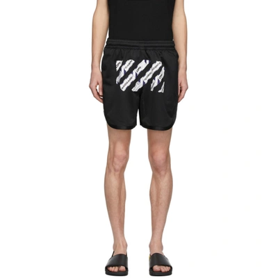 Off-white Airport Tape Mesh Shorts In 1088 Blkmul