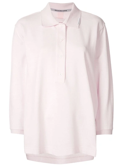Alexander Wang Double Sleeve Polo Top In Pink