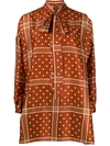 Jejia Relaxed Fit Polka Dot Print Blouse In Brown