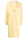 Harris Wharf London Cocoon Single-breasted Coat In Yellow