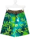 Young Versace Kids' Tropical-print Casual Shorts In Green