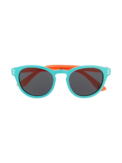 Stella Mccartney Kids' Round Frame Sunglasses In 蓝色