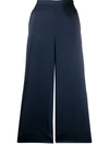Blanca Vita Wide Leg Cropped Trousers In Blue