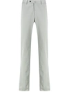 Pt01 Long Pleated Detail Tailored Trousers In Grey