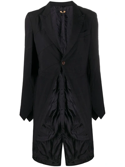 Comme Des Garçons Comme Des Garçons Asymmetrical Panelled Coat In Black