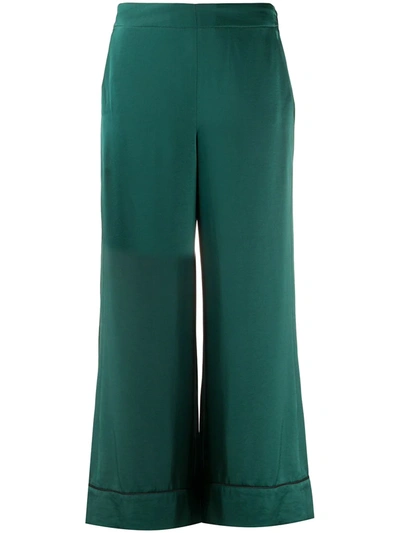 Blanca Vita Cropped Wide Leg Trousers In Green