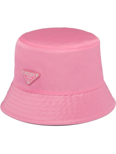 Prada Nylon Bucket Hat In Pink