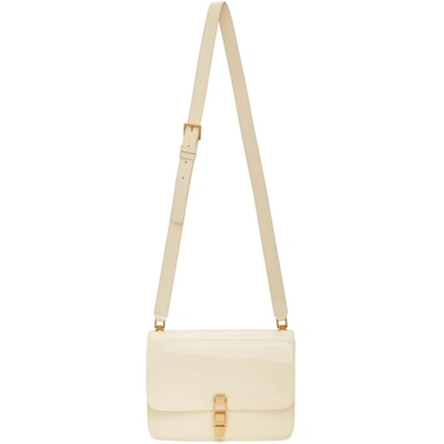 Saint Laurent White Patent Small Kate Bag In 9205 Porcel