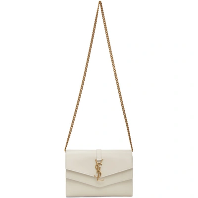 Saint Laurent Off-white Sulpice Chain Wallet Bag In 9207 White